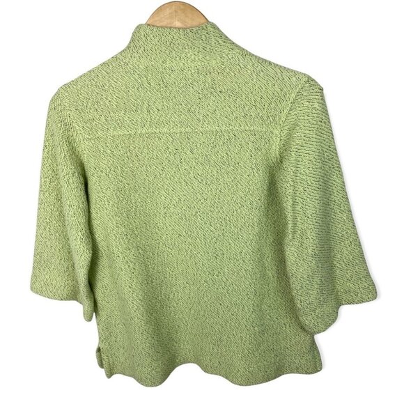 Soft Surroundings Set Sail Lime Green Collared Sweater Size XS Petite Pullover - Picture 4 of 8